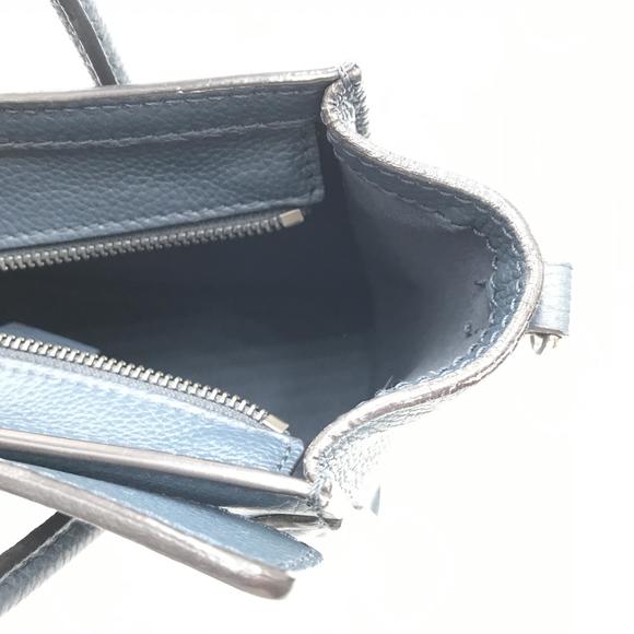 Celine Luggage Nano Leather Shopper Bag Blue - Picture 9 of 11